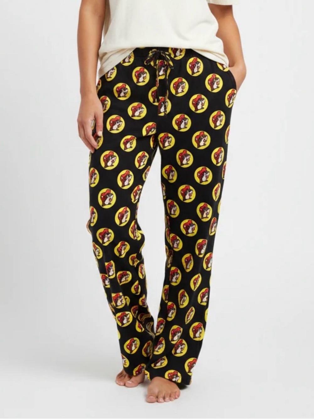 Buc-ee's Beaver Logo Mens Small Graphic Print Pajama Lounge Pants Drawstring New
